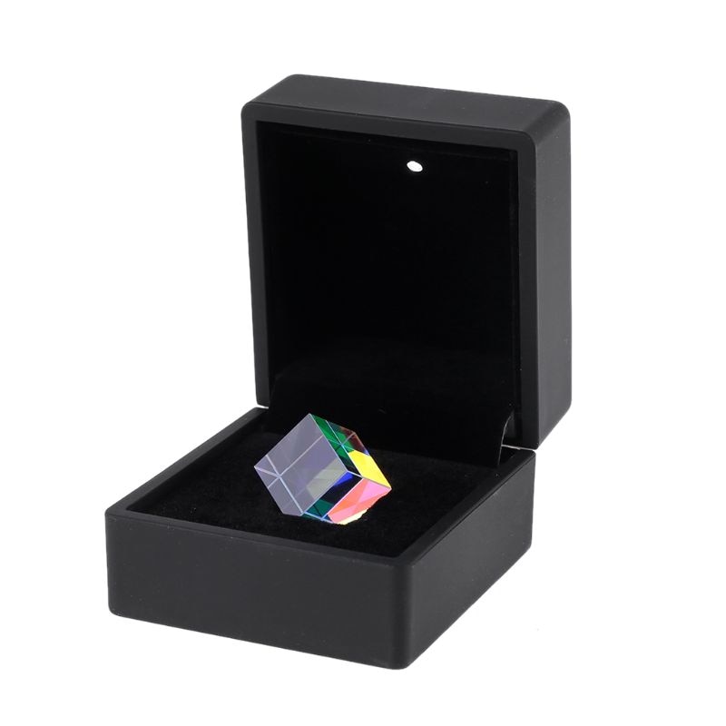 Color-collecting Prism 6-sided Combiner Splitter Cross Dichroic Cube RGB Prism Optical Glass with Light Box