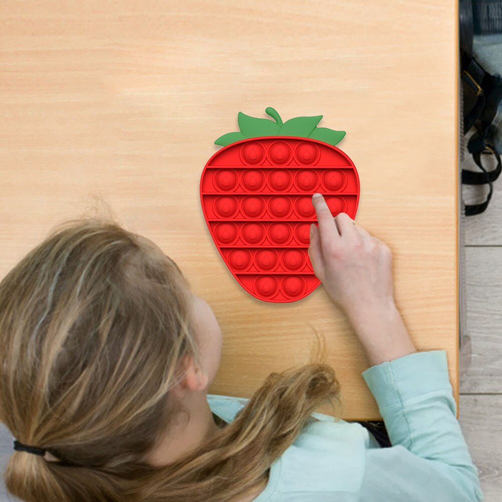 Cartoon Fruit Push Bellen Zintuiglijke Speelgoed Zachte Autisme Anti-Stress Speelgoed Vroege Onderwijs Puzzel Wasbare Stress Squeeze Speelgoed