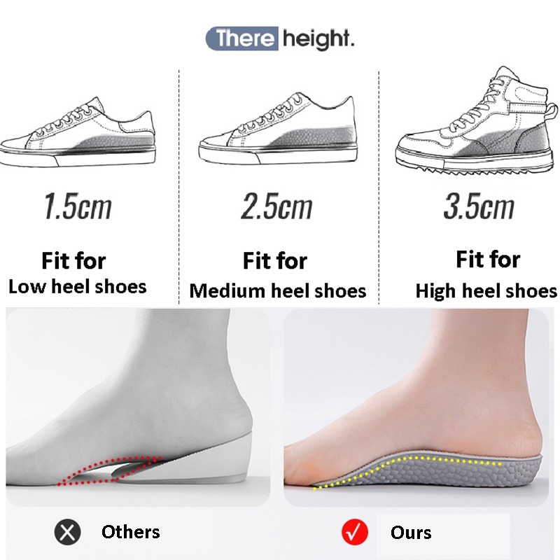 Height Increase Insoles Women Men Comfort Mesh Sweat-absorbing heightening insole for Sports Shoe Pads High Heel Shoes Pad