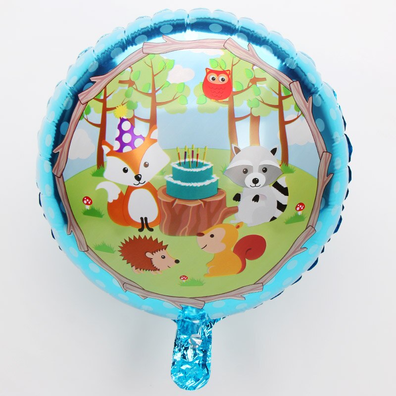 6Pcs 1Pcs Baby Shower Forest Theme Party Balloons Set Cartoon Amnimal Fox Squirrel Animal Balloons Birthday Party Decorations