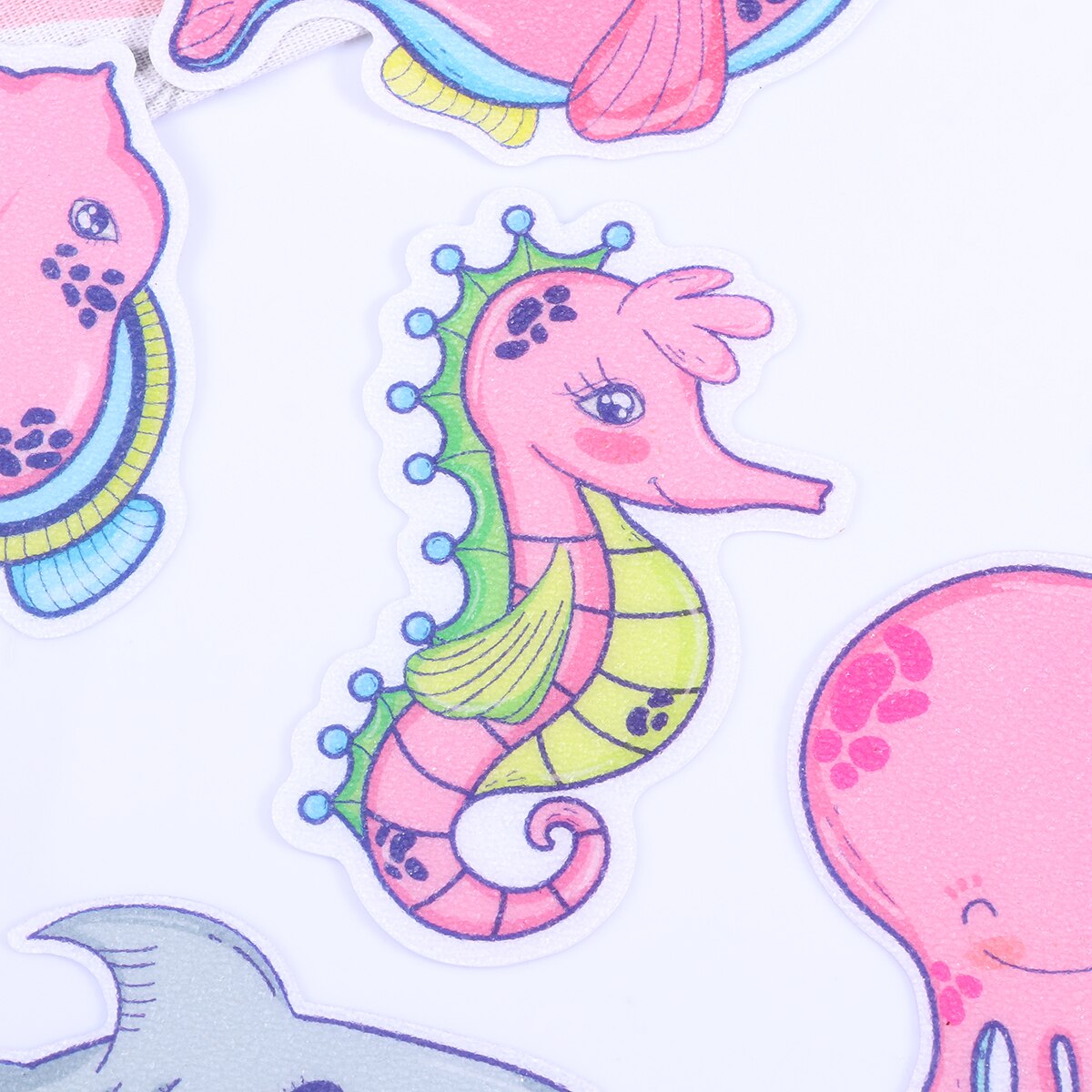 10pcs Sticker Self-adhesive Anti-Slip Colorful Marine Fish Sticker for Bathroom