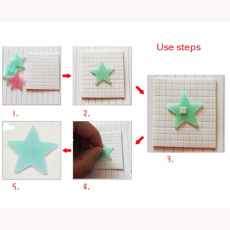 Étoiles autocollantes phosphorescentes, peinture phosphorescente, pour chambre d&#39;enfant, 100