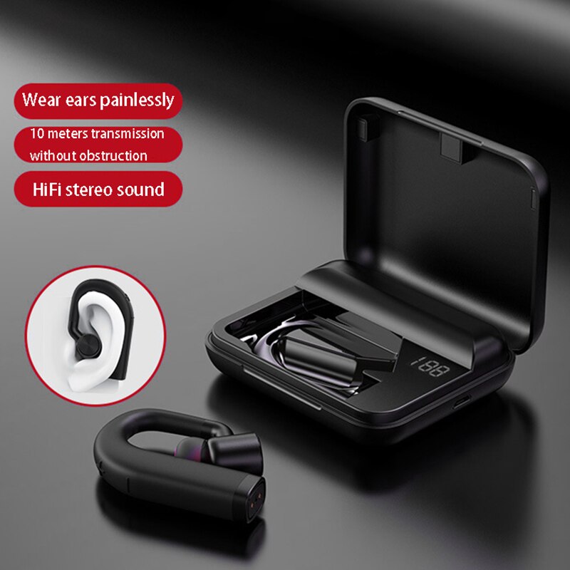 Bluetooth Oordopjes Draadloze Bluetooth Headset Super Lange Standby Digital Display Opknoping Ear Sport Hoofdtelefoon