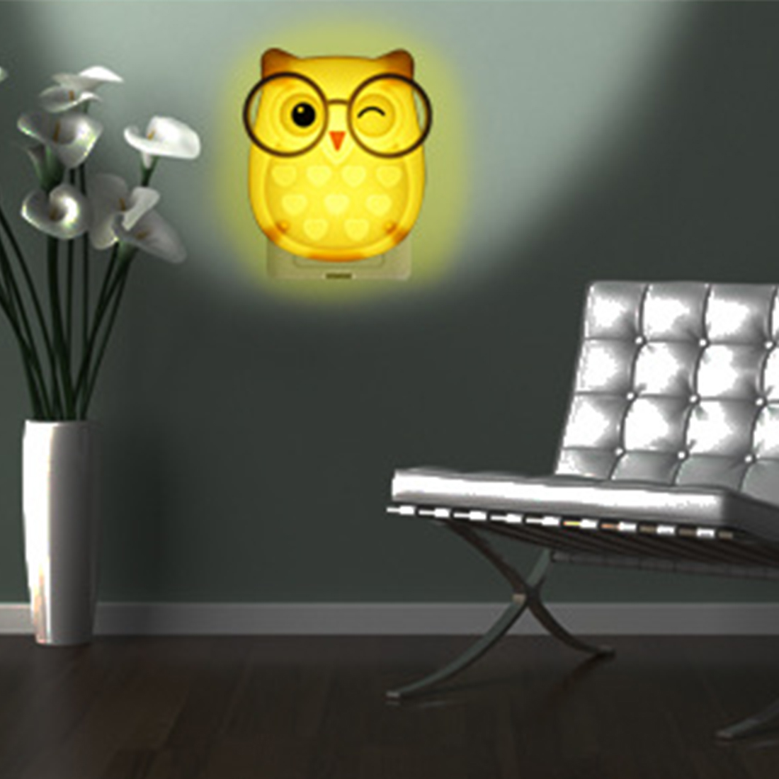 Mini Uil Led nachtlampje Auto Sensor Licht Controle Lamp US Plug Kind Kids Baby Verlichting Kamer Lamp Dier Socket veilleuse