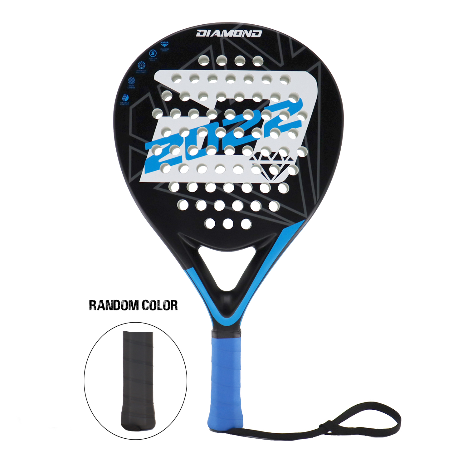 INSUM Padel Racket Carbon Fiber Soft EVA Surface High Balance Diamond Shape Sports Racket for Advanced Players Paddle