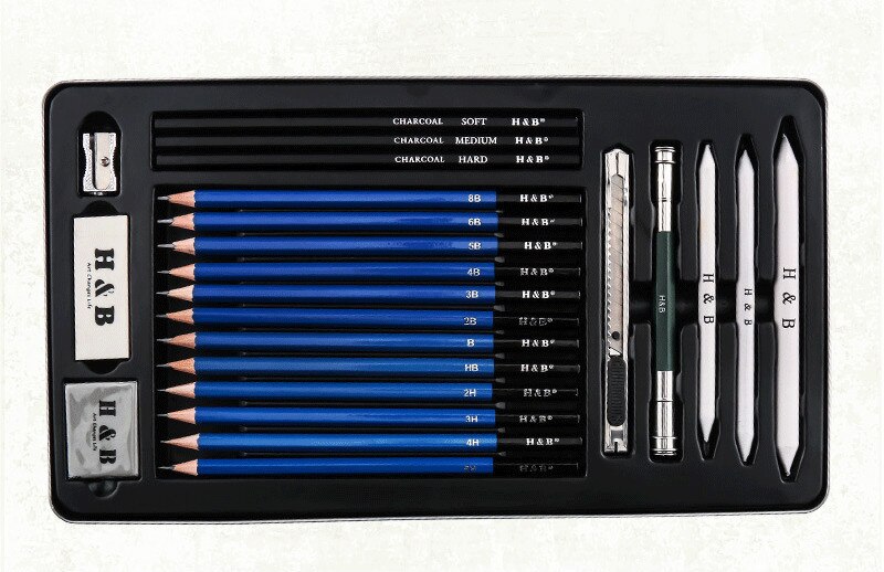 95PS Sketch Pencil Set Sketching Drawing Kit Wood Pencil Pencil Bags For Painter School Students Art Supplies: 23ps