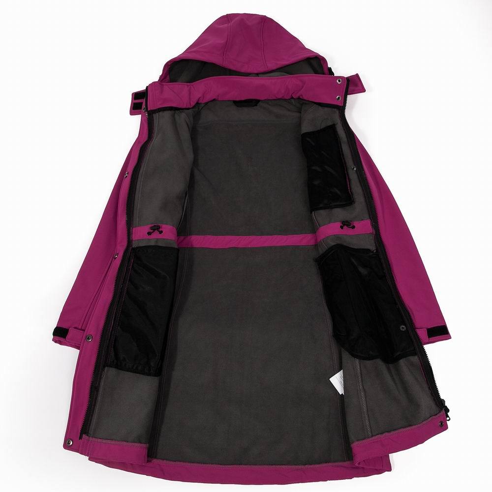 Utendørs dame og #39 ;s camping fotturer lang jakke windstopper softshell kåpe dame fleece foret termisk yttertøy trekking vindjakke