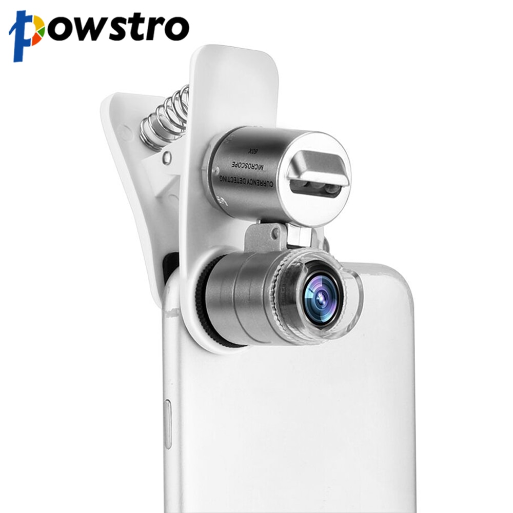 Universele Mobiele Telefoon Microscoop Macro Lens 60X Optische Zoom Vergrootglas Micro Camera Clip LED Lenzen Voor iPhone SE 5 S 6 S Plus
