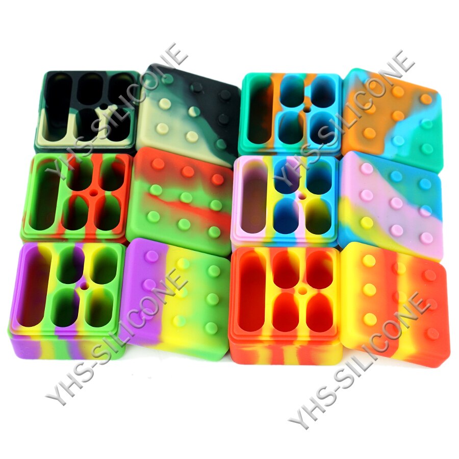 1pc 4+1 26ml Non-stick Silicone Container Colorful Food-grade Silicone Oil Box Reusable Silicone Herb Wax Jar Kitchen Gadget