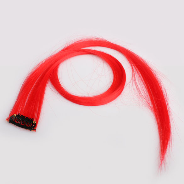 Kleurrijke clip op hair extensions straight persoonlijkheid punk rode lange