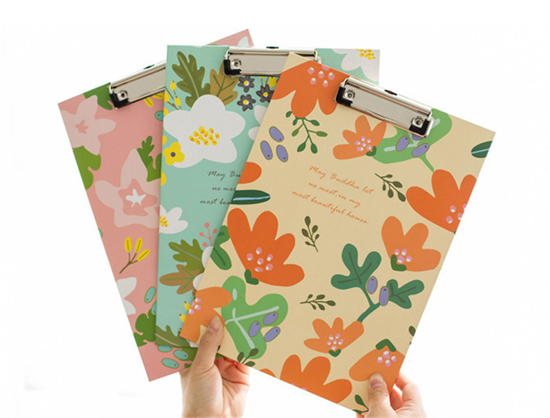 1PC 22*31cm Colorful Nice Flower Lovely Floral A4 Folder Writing Board Clip File Office Supplies