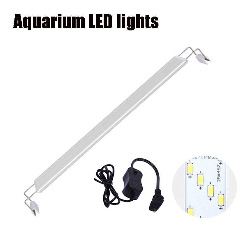 Aquarium Water Aquarium 20-60Cm Water Tank Led Verlichting, wit En Blauw Licht Ultra-Dunne Telescopische Vis Tank Beugel Lichten
