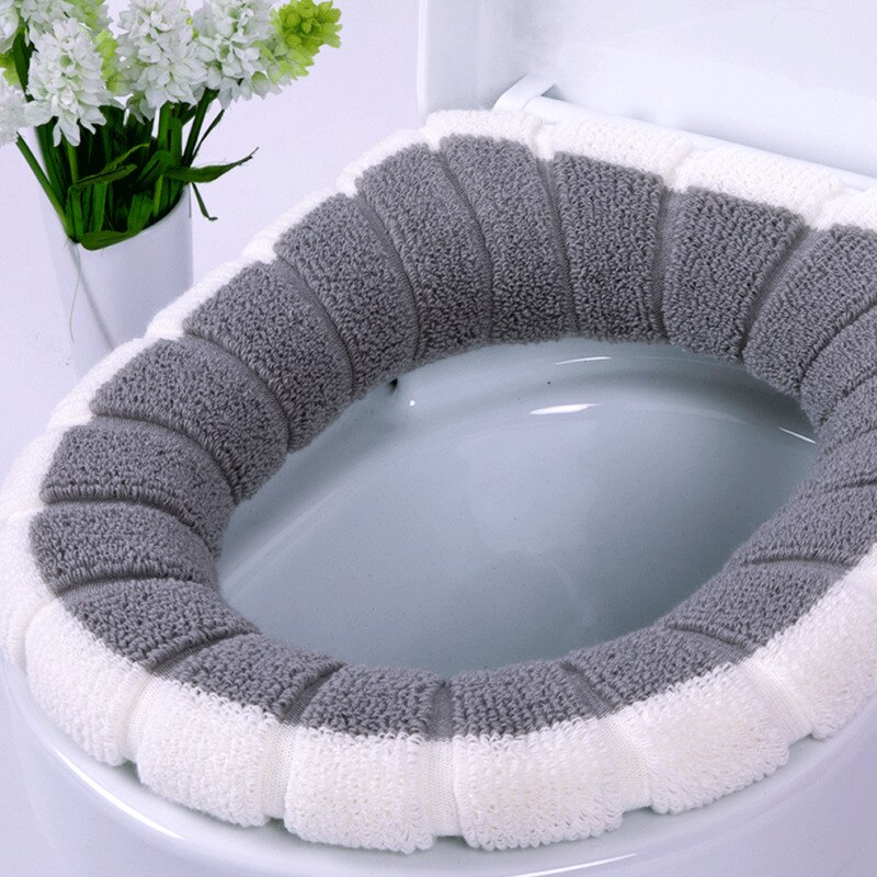 Juego de fundas de asiento de inodoro Universal, cálido, suave y lavable, tapete para decoración del hogar, funda de asiento, accesorios para tapa de inodoro