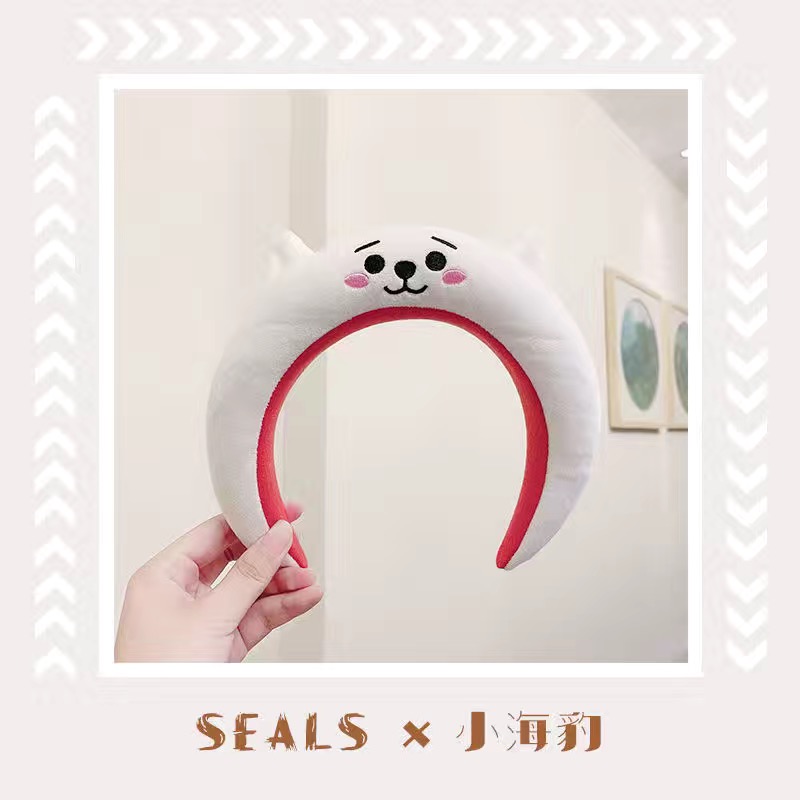 Funny hair band wash face headband makeup selfie hair accessories artifact girl headdress: Dark Khaki