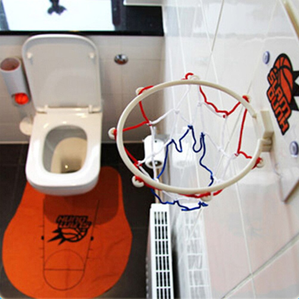Grappig Toiletten Basketbal Set Met Basketbal Hoepel 3 Ballen En Mat Wc Game Indoor Training Mannen Jongen Funny Games #20