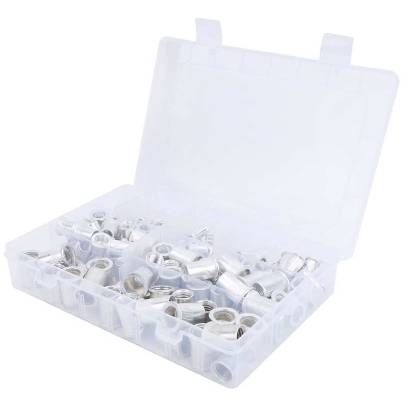 metric threaded inserts 175pcs Rivet Nut Set Flat Head Aluminium Nutsert Assortment with Storage Box Industrial Tool stainless