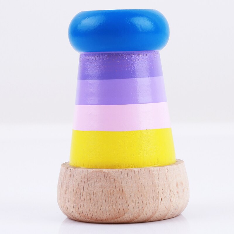 Mini kaléidoscope arc-en-ciel jouets en bois mignon abeille magique effet oeil polygone prisme enfants jouet: color3