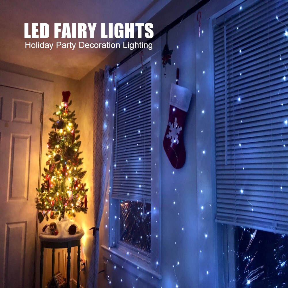Guirnalda de cortina LED de 3M para decoración de habitación, luces de hadas de energía USB con control remoto, guirnalda de Año , luces Led para ventana