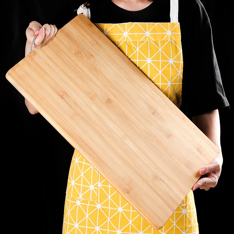 Tabla de cortar rectangular de bambú, herramienta de bloques de cortar de madera, antideslizante, duradera