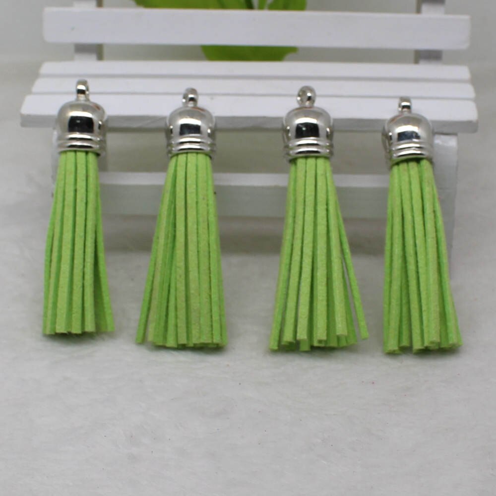 58 mm kwastjes van suèdemix voor sleutelhangers, sieraden, mobiele telefoonbandjes, , 50 unids leren kwastjes, doe-het-zelf accessoire: 10