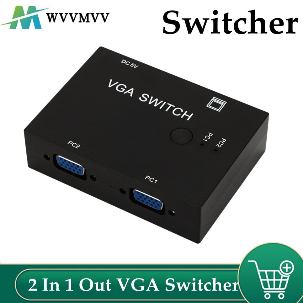 2 In 1 Out Vga Switcher 2 Poort Vga Switch Box Vga Voor Consoles Set-Top Boxes 2 Hosts delen 1 Display Notebook Projector