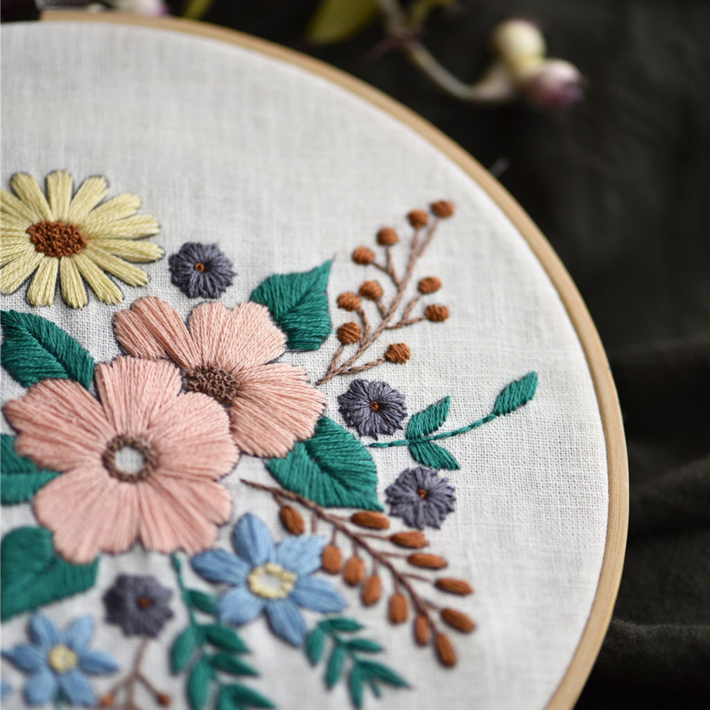 Exakt korsstygn kit blommönster diy broderi starter för vuxna barn heminredning