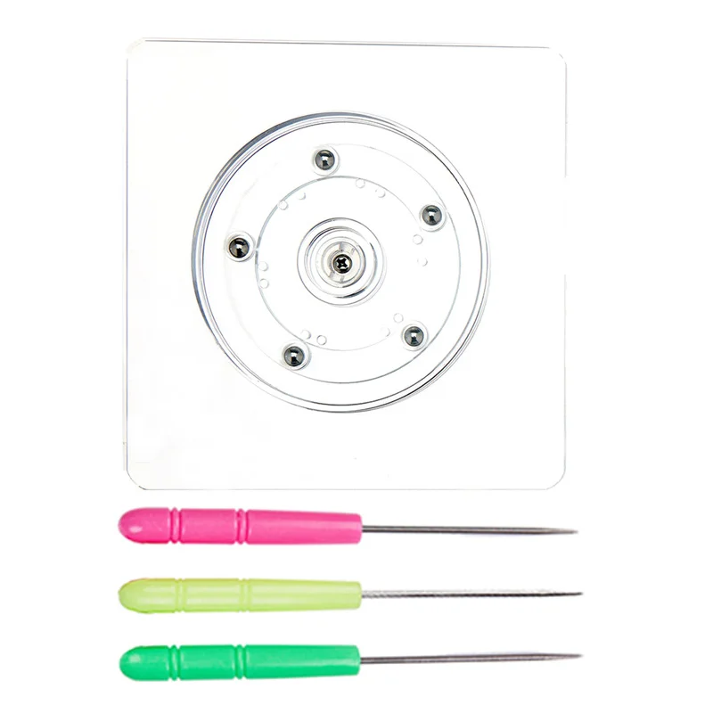 1pc Acrylic Square/Round Cookie Turntable Mini Cake Cupcake Decorating Turntable With Anti-Slip Silicone Mat Decaration Supplies