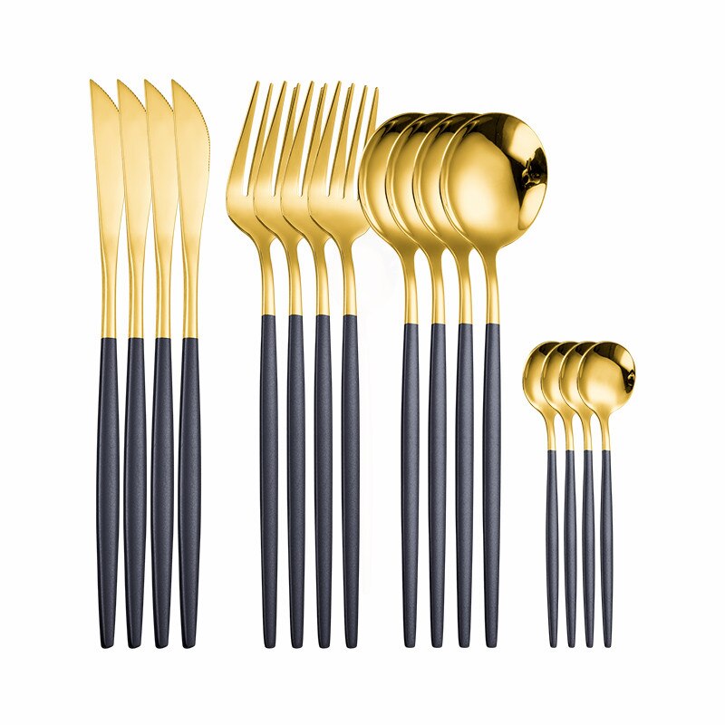 Stainless Steel Tableware Rose Gold Cutlery Set Fork Spoon Knife Set Stainless Steel Dinner Set of Spoons and Forks Eco Friendly