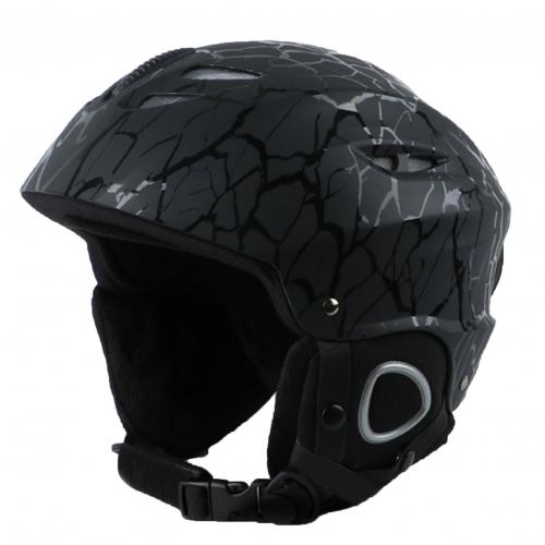 Homens mulheres capacete de patinação crianças adulto ao ar livre protetores de capacete de segurança respirável confortável crianças esportes capacete de esqui: Black Stripes / L