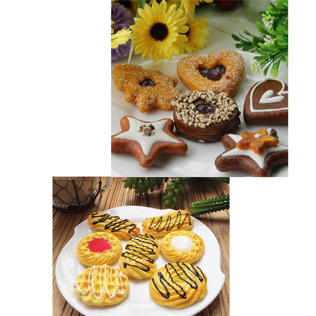 13Pcs Artificial Cookies Realistic Dessert Simulation Food Model Biscuit 5cm