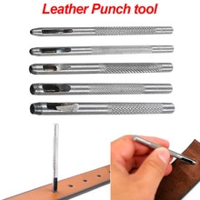 1 Pc Hole Maker Houten Handvat Naaien Stiksels Ponsen Naaien Levert Ijzer Punch Gereedschap Lederen Craft Tool