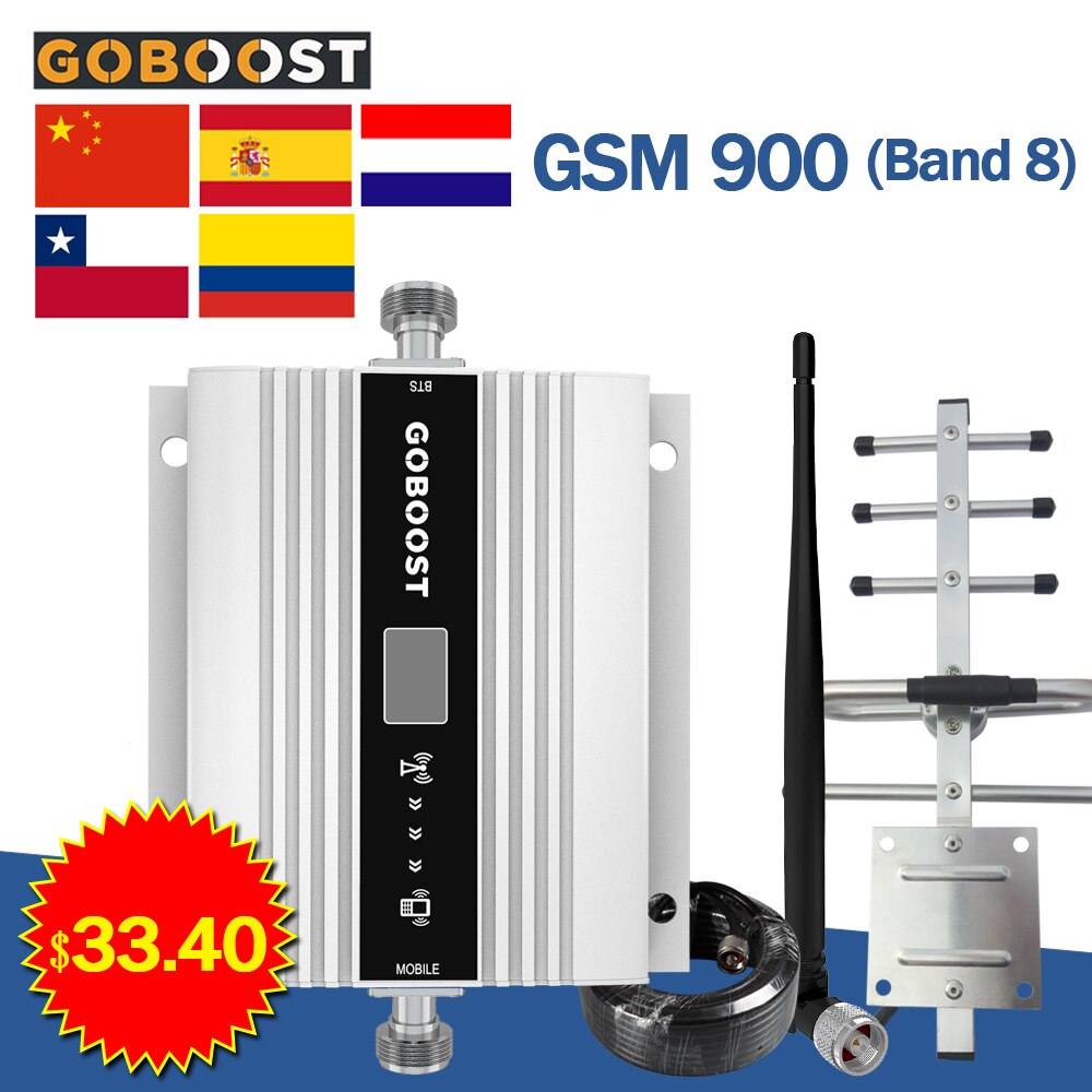 4G Signal Amplifier GSM 900MHz Repeater 2G 3G 4G Cellular Amplifier LTE DCS 1800 2100 Signal Booster For Cell Phone 68dB Gain: GSM900