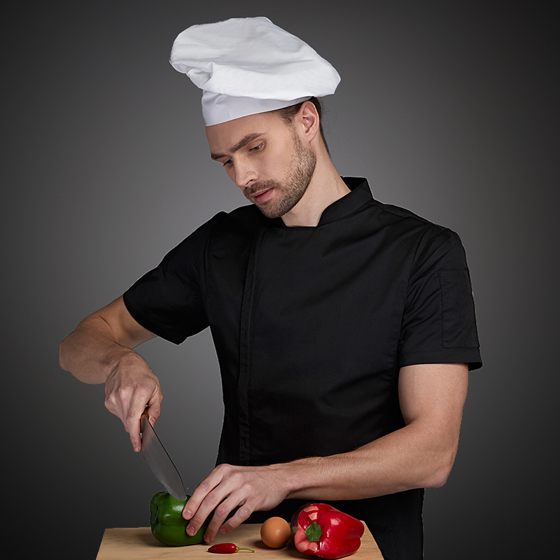 Unisex Short Sleeve Chef Coat – Kitchen, Hotel, Restaurant – 65% Polyester / 35% Cotton
