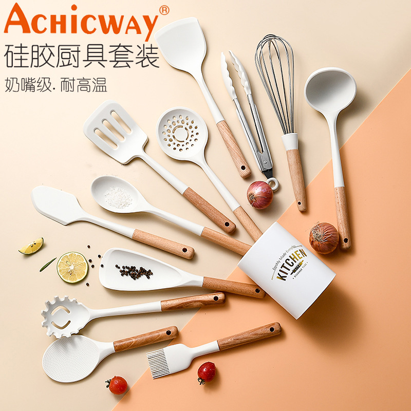 Siliconen Spatel Non-stick Pan 9 Stuk Set Keukengerei Lepel Vergiet Keukengerei Set Посуда Vajilla Ложка чайная