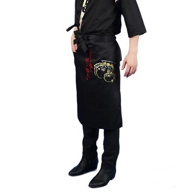 Japanese sushi restaurant brief paragraph aprons Korean restaurant waiter Japanese chef working men and women embroidery apron: Purple