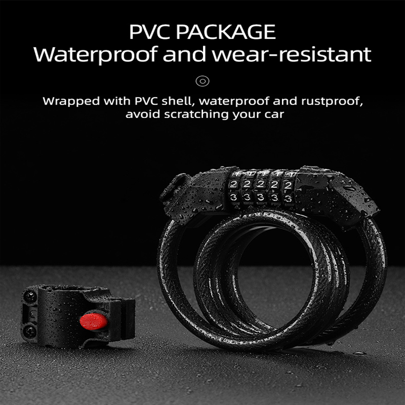 Anti-Diefstal Fietsslot 5 Cijferige Code Combinatie Rvs Kabel Fiets Security Lock Apparatuur Mtb Fietsslot