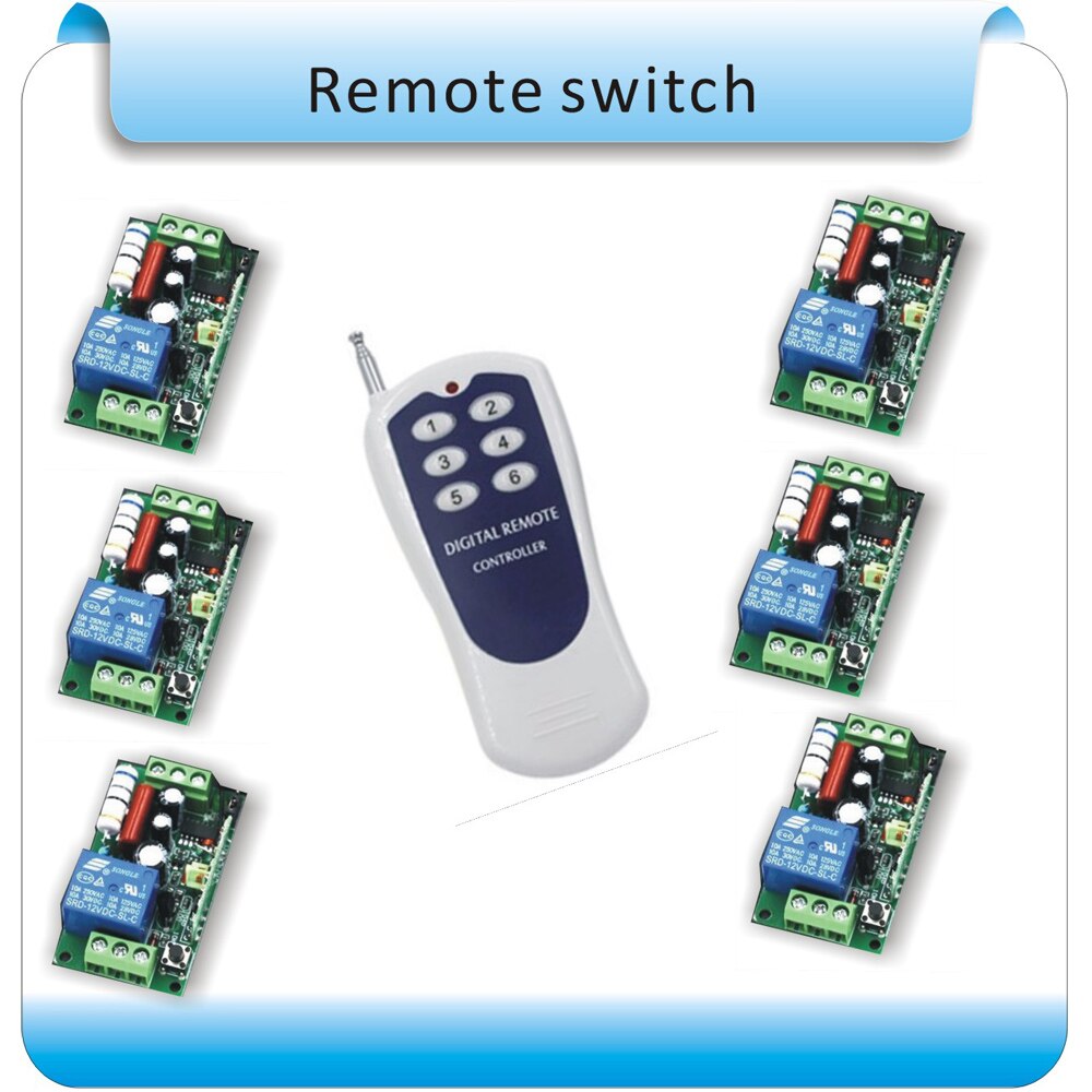 AC220V Home appliance wireless remote switch / power Switch System 6 Receiver+ 1 remoter