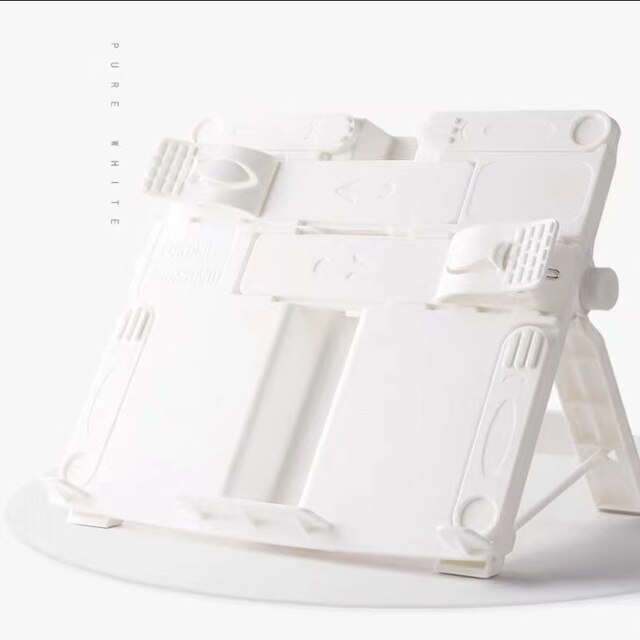 Multicolor Boek Standhouder Draagbare Opvouwbare Boekensteun Bookstand Lezen Ondersteuning Student Kinderen Schrijven Beugel Office Tools: white