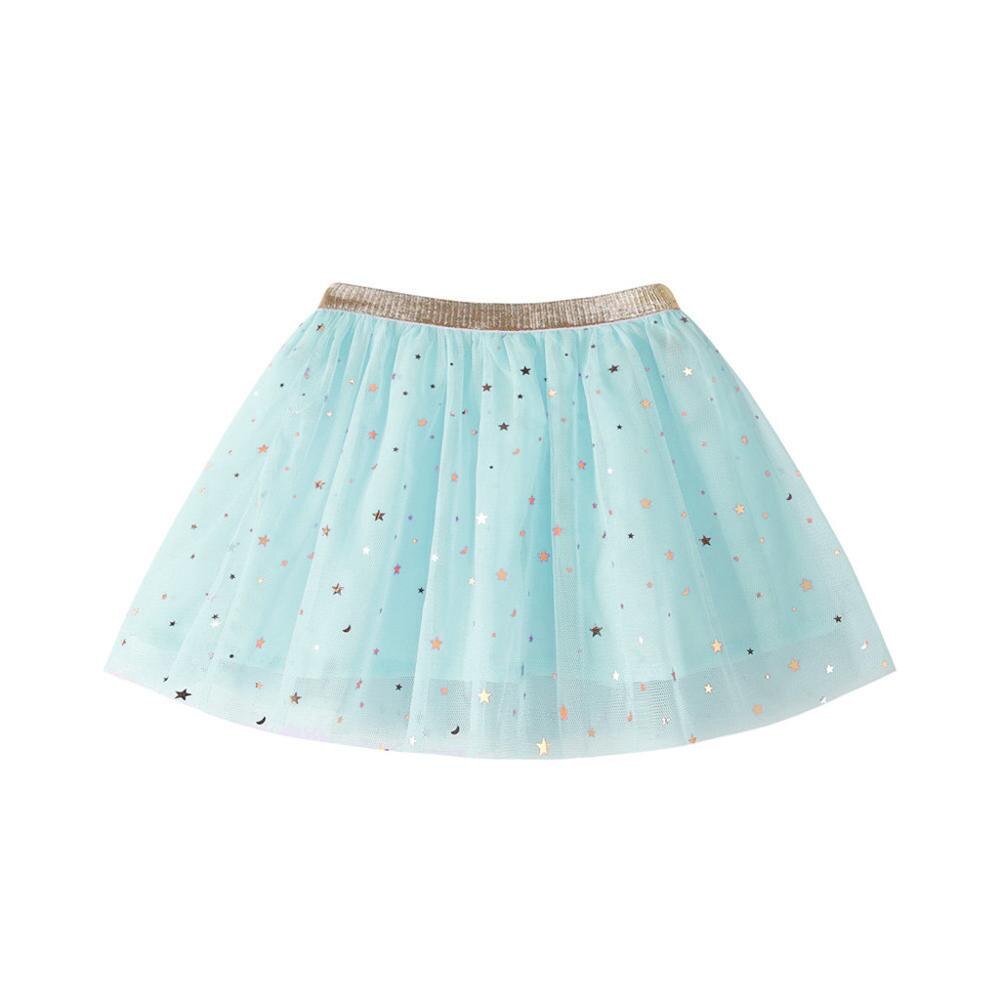 Bébé enfants filles princesse étoiles paillettes fête danse Ballet Tutu jupes vêtements d'été pour fille fleur enfants: Blue / 24M
