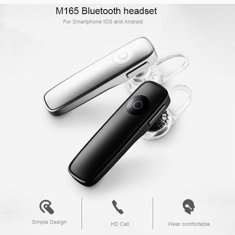 HCQWBING M165 Bluetooth 4.1 Headset Ultralight Wireless Earphone Hands-free Earloop Earbuds Sports Music Earpieces IOS Android