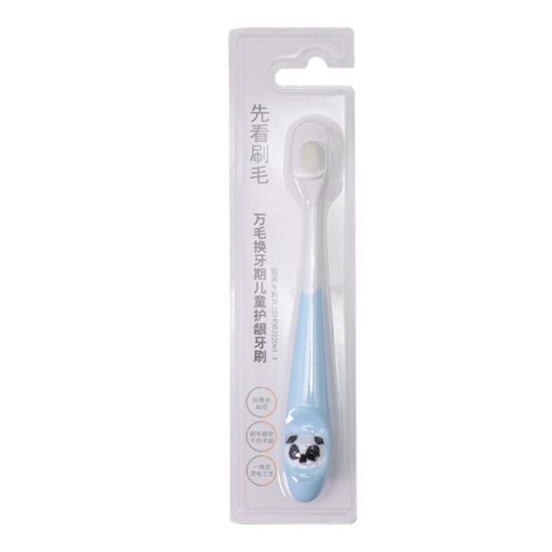 Brosse à dents en Silicone à poils souples pour enfants brosse à dents pour enfants: Blue