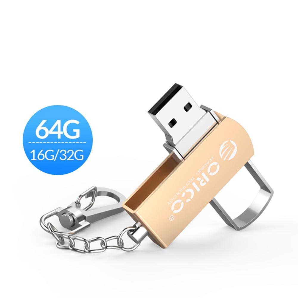 ORICO USB Flash Drive 64GB 32GB 16GB USB 2.0 Metal Flash Memory USB Stick Storage Flash Disk USB 2.0 Flash Drive: 64GB