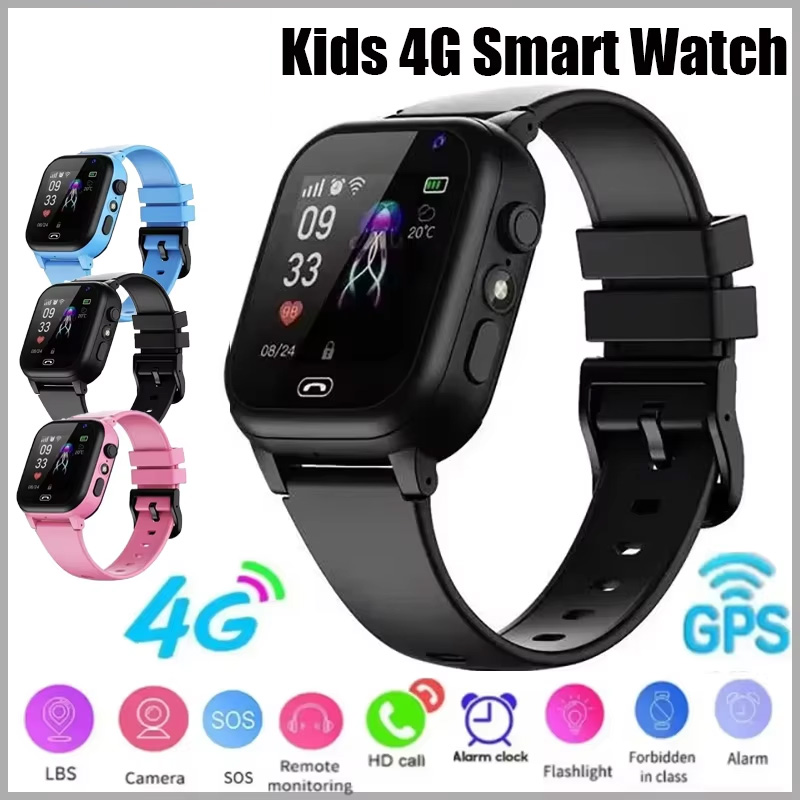 Reloj inteligente 4G para niños, ubicación GPS SOS, videollamada, tarjeta Sim, reloj inteligente para niños, cámara, reloj mejorado resistente al agua para niños y niñas