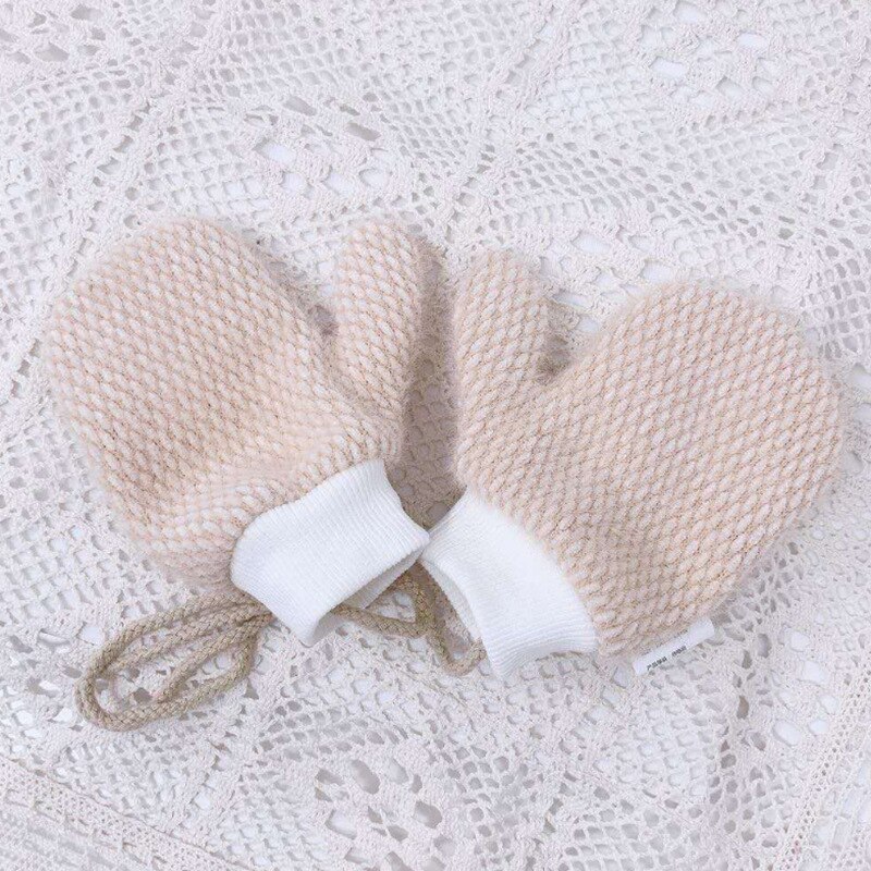Kinderen Dikker Handschoenen Jongens Meisjes Winter Warm Spliced Effen Kleur Eenvoudige Accessoires Outdoor Skiën Rijden Hals Opknoping Handschoenen: Khaki