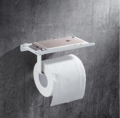 Badkamer Accessoires Set, Witte Vierkante Papier Houder, Handdoek Bar, Zeep Mand, Handdoekenrek, hoekplank, Haak, Badkamer Hardware Set: paper holder 1