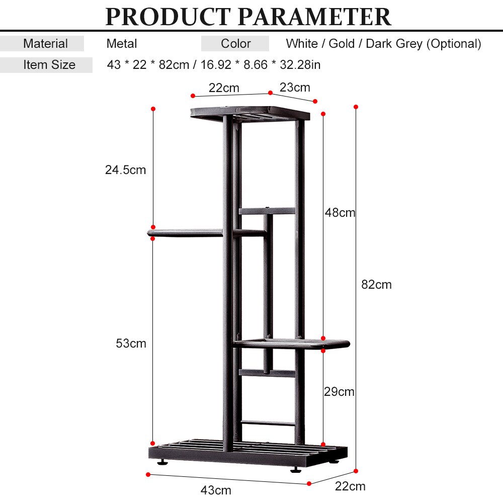 4 tier 5 potteplante stativ blomsterpotter rack displayhylde hjemmedekoration potte stige opbevaring reol rack til potteplanter