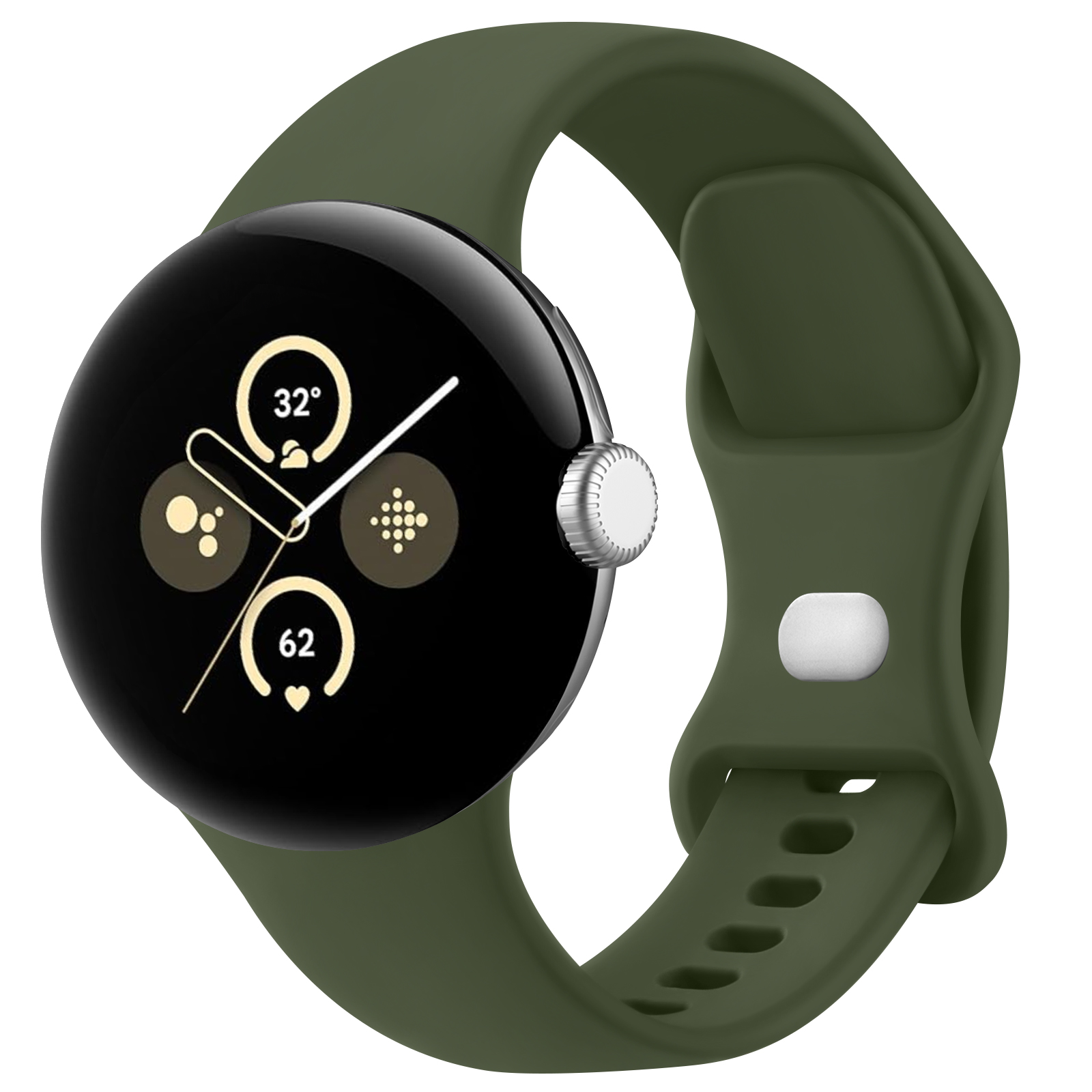Silikonerem uden mellemrum til google pixel watch 2/1 armbånd correa smartwatch-tilbehør bælte til pixel watch 3 41mm sportrem: S / Kul sort / 16mm