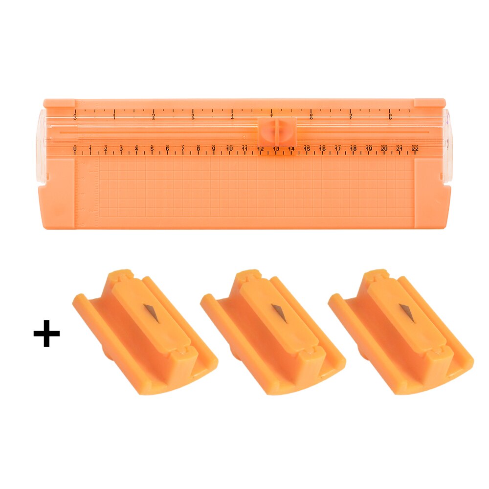 Mini A4 A5 Paper Cutter Cutting Card Trimmer Ruler Blade Mat Scrapbook School Office Kids Safety Label Art Photo Portable Mini: type A orange