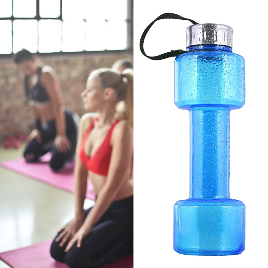 Botella de agua con mancuernas duradera de 750ml, taza deportiva, pesas rellenas de agua para entrenamiento
