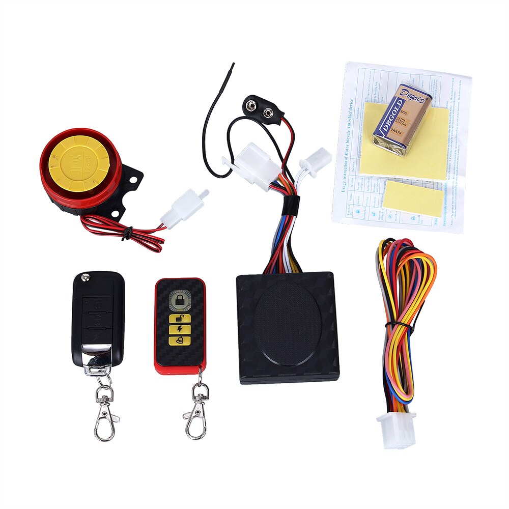 Motorcycle Remote Control Alarm Security Kit Alarm System Anti-Hijacking Cutting Off 125dB Alarm Speaker Remote System